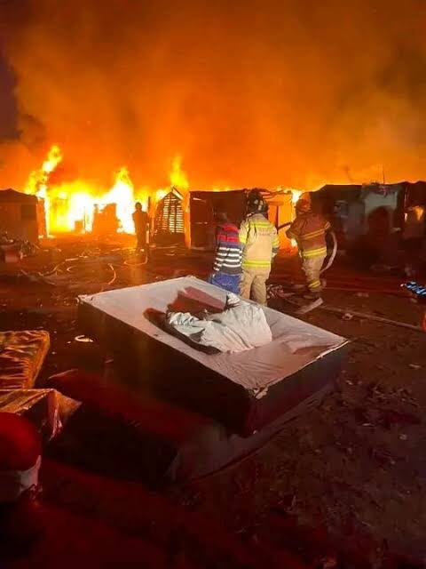 Centurion shacks on fire